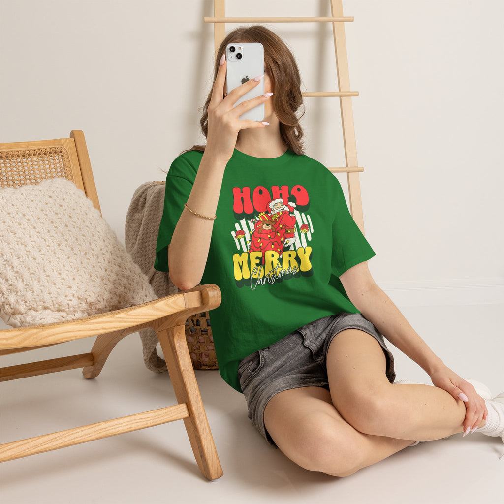 Retro Santa Christmas Shirt, Ho Ho Merry Christmas Tee, Vintage Holiday Graphic T-Shirt, Cute Santa Claus Gift