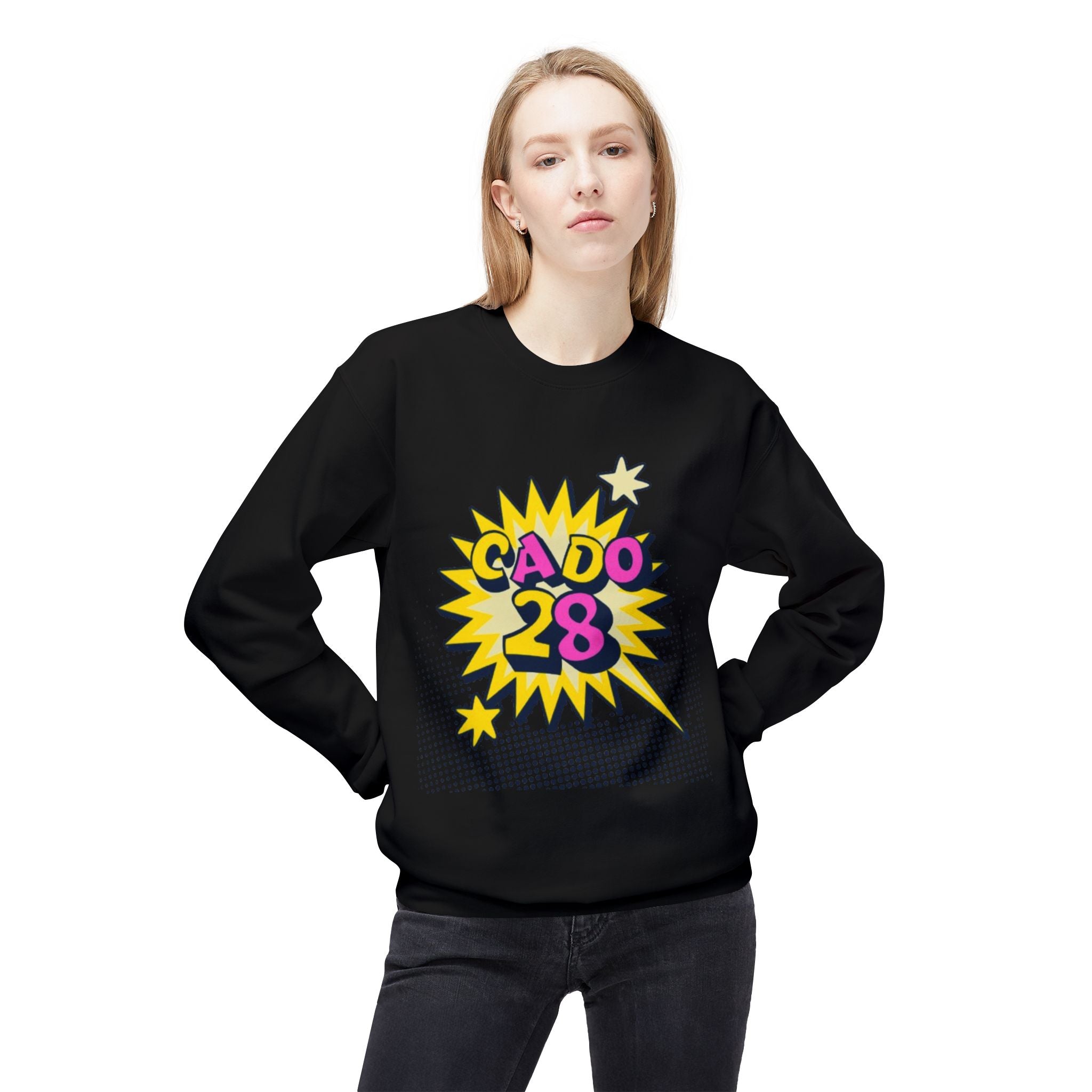 Cado 28 Sweatshirt, Funny Apparel for Teens, Casual Streetwear, Gift for Birthdays, Unisex Crewneck, Trendy Outfit