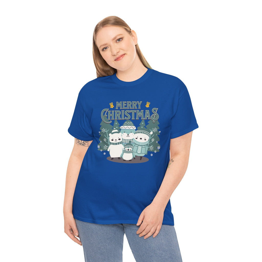 Cute Polar Bear Christmas Shirt, Merry Christmas Graphic Tee, Cozy Winter Animals T-Shirt, Penguin Holiday Gift