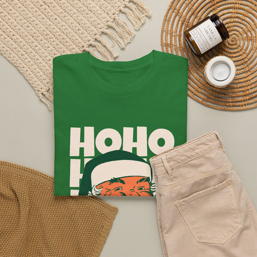 Retro Santa Ho Ho Ho Shirt, Merry Christmas Graphic Tee, Vintage Holiday T-Shirt, Funny Santa Christmas Gift