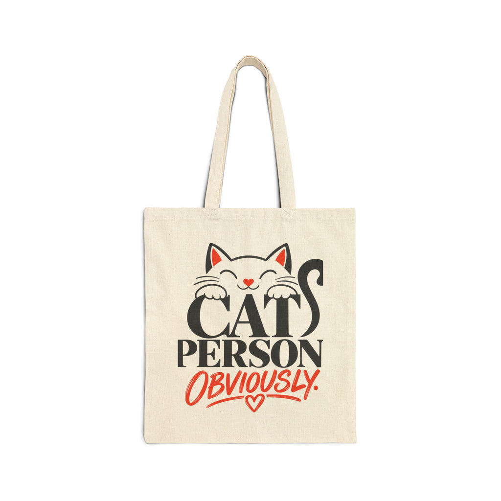 Cat Person. Obviously. — Funny Cat Lover Canvas Tote Bag