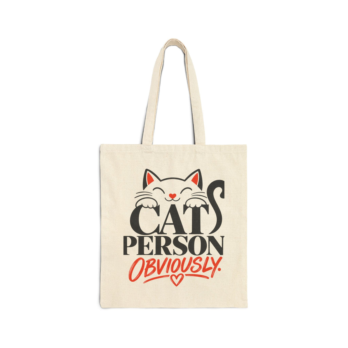 Cat Person. Obviously. — Funny Cat Lover Canvas Tote Bag