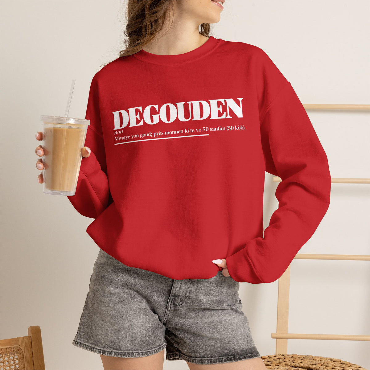 DEGOUDEN Haitian Creole Definition Gen Z Crewneck Sweatshirt