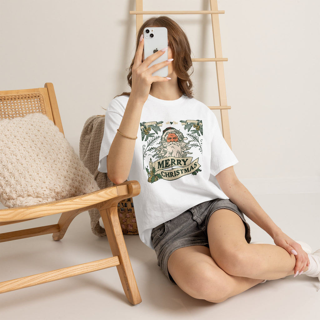 Vintage Santa Christmas Shirt, Retro Merry Christmas Tee, Old Fashioned Santa Graphic T-Shirt, Nostalgic Holiday Gift