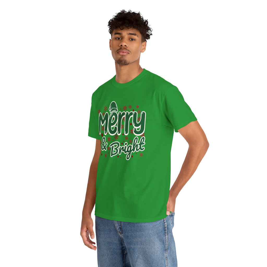 Merry and Bright Christmas Shirt, Retro Holiday Graphic Tee, Vintage Christmas T-Shirt, Festive Xmas Gift