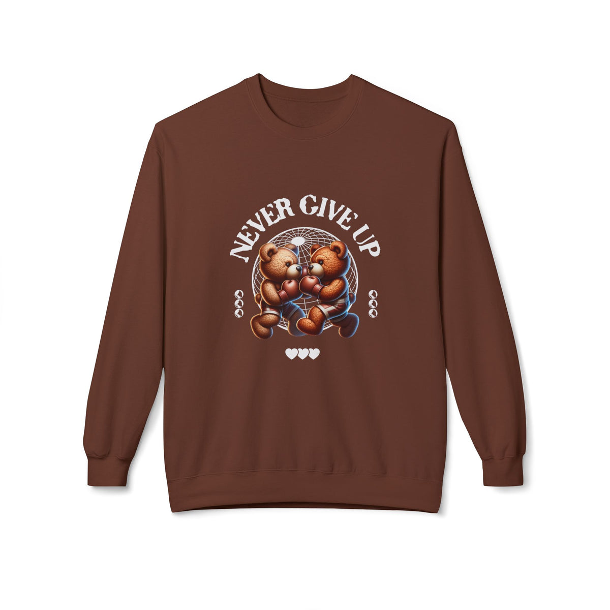 Sweatshirt - 'Never Give Up' Motivational Quote Unisex Crewneck, Trendy Outfit