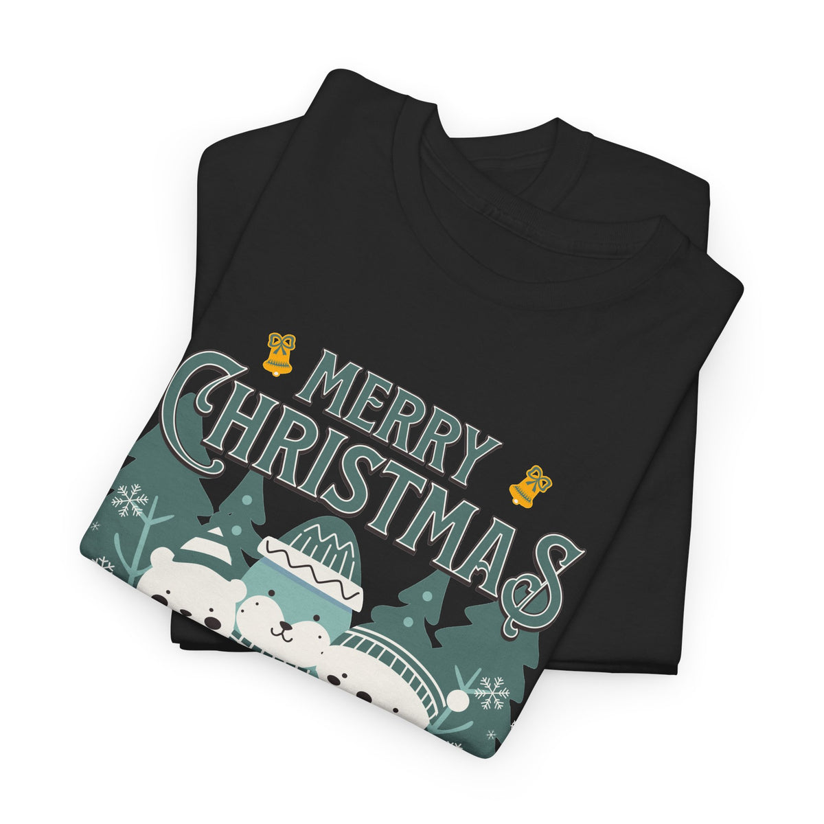 Cute Polar Bear Christmas Shirt, Merry Christmas Graphic Tee, Cozy Winter Animals T-Shirt, Penguin Holiday Gift