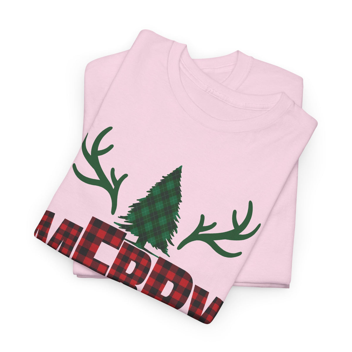Buffalo Plaid Christmas Shirt, Merry Christmas Graphic Tee, Rustic Farmhouse Holiday T-Shirt, Red Plaid Xmas Gift