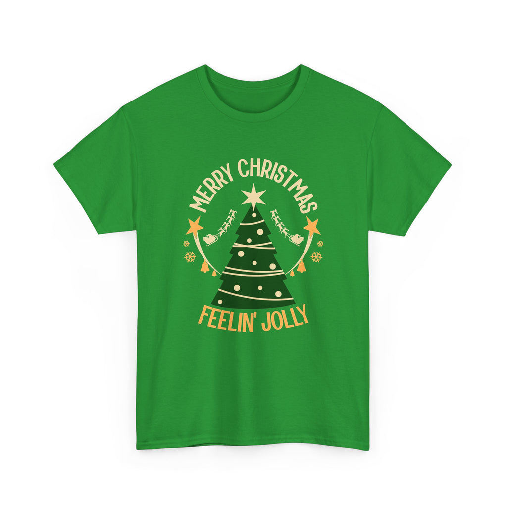 Feelin Jolly Christmas Shirt, Retro Christmas Tree Tee, Merry Christmas Graphic T-Shirt, Vintage Holiday Gift