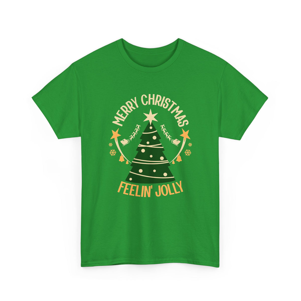 Feelin Jolly Christmas Shirt, Retro Christmas Tree Tee, Merry Christmas Graphic T-Shirt, Vintage Holiday Gift