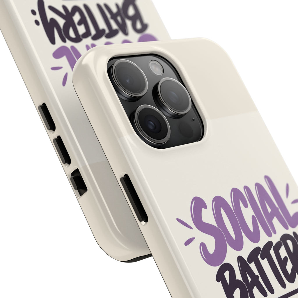 Social Battery: 2% — Funny Introvert Tough Phone Case