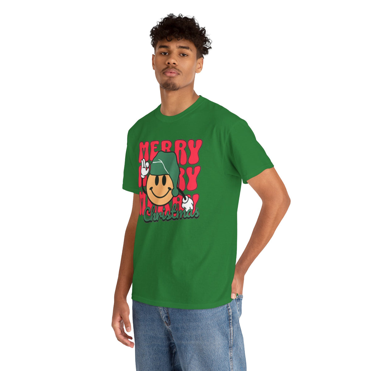 Groovy Christmas Shirt, Retro Smiley Face Christmas Tee, Cute Merry Xmas Graphic T-Shirt, Trendy Holiday Gift