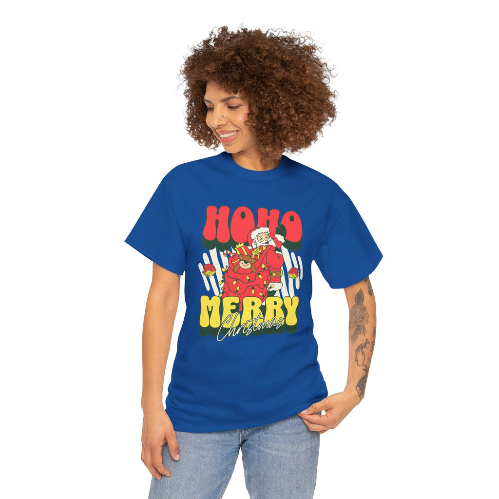 Retro Santa Christmas Shirt, Ho Ho Merry Christmas Tee, Vintage Holiday Graphic T-Shirt, Cute Santa Claus Gift