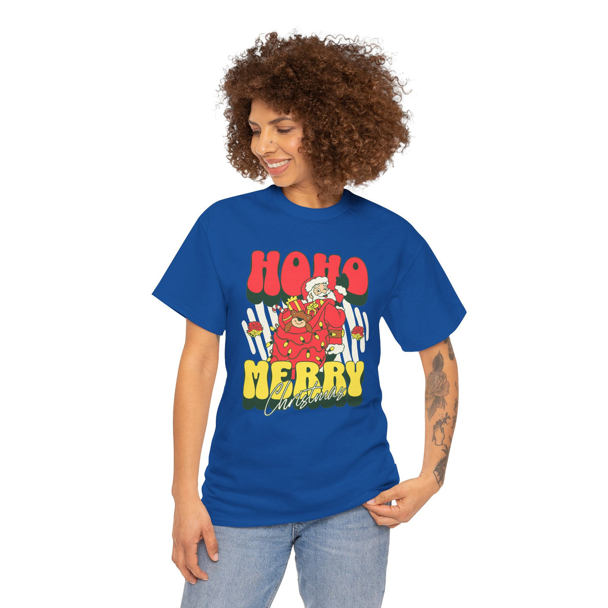 Retro Santa Christmas Shirt, Ho Ho Merry Christmas Tee, Vintage Holiday Graphic T-Shirt, Cute Santa Claus Gift