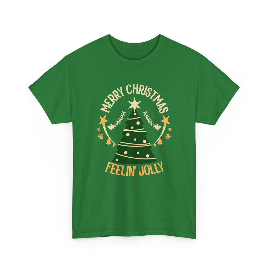 Feelin Jolly Christmas Shirt, Retro Christmas Tree Tee, Merry Christmas Graphic T-Shirt, Vintage Holiday Gift