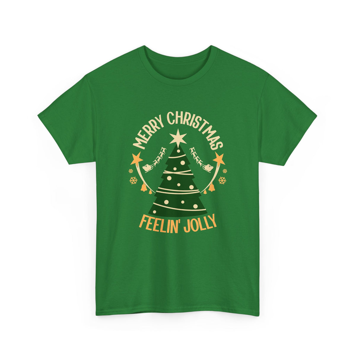 Feelin Jolly Christmas Shirt, Retro Christmas Tree Tee, Merry Christmas Graphic T-Shirt, Vintage Holiday Gift