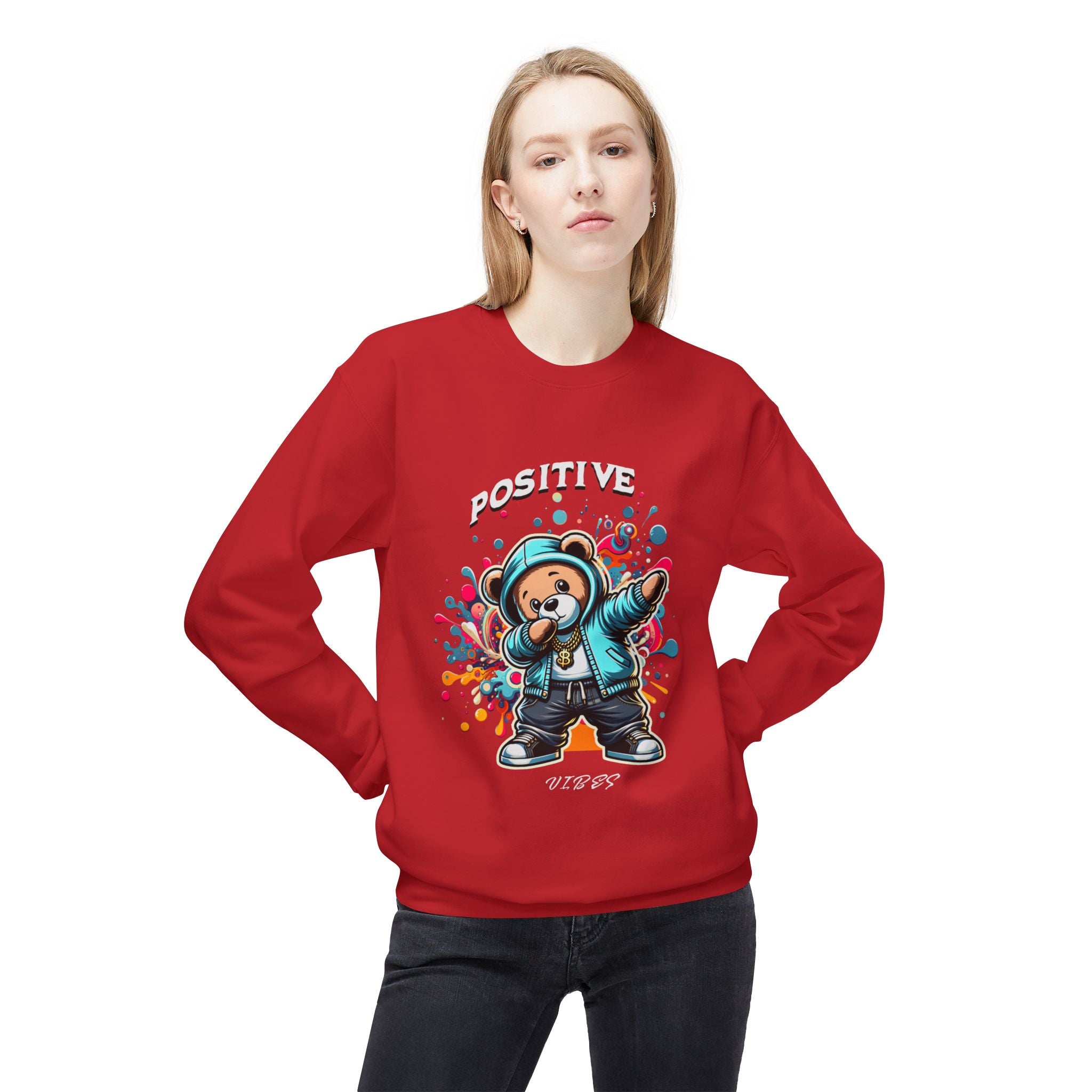 Positive Vibes Monkey Sweatshirt, Casual Streetwear, Cool Gift, Unisex Crewneck, Trendy Outfit