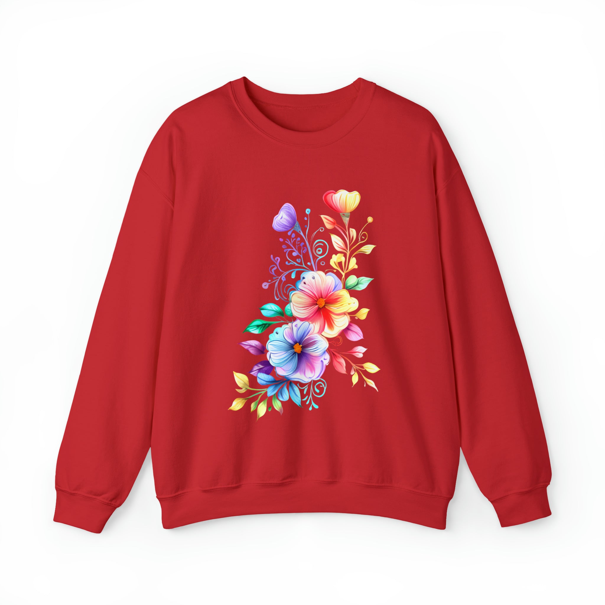 Colorful Flower Design - Crewneck Sweatshirt