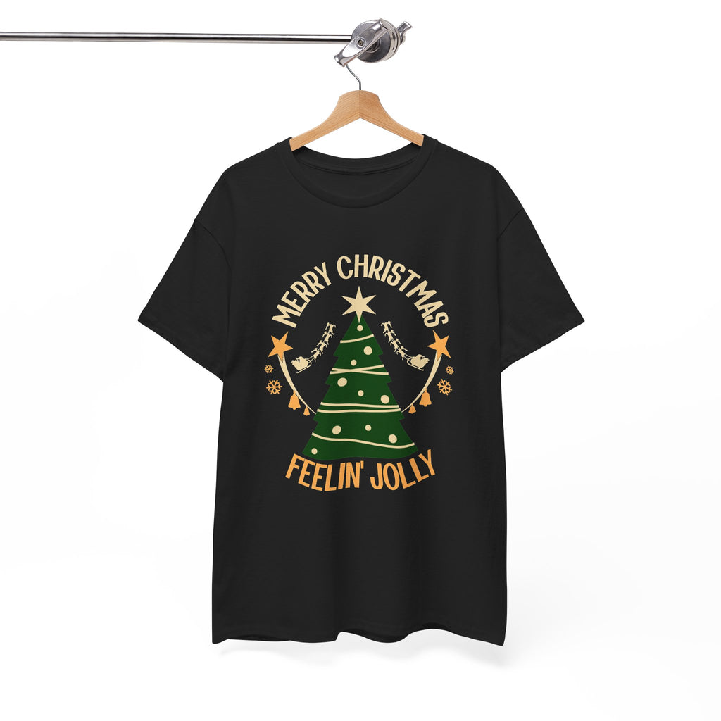 Feelin Jolly Christmas Shirt, Retro Christmas Tree Tee, Merry Christmas Graphic T-Shirt, Vintage Holiday Gift
