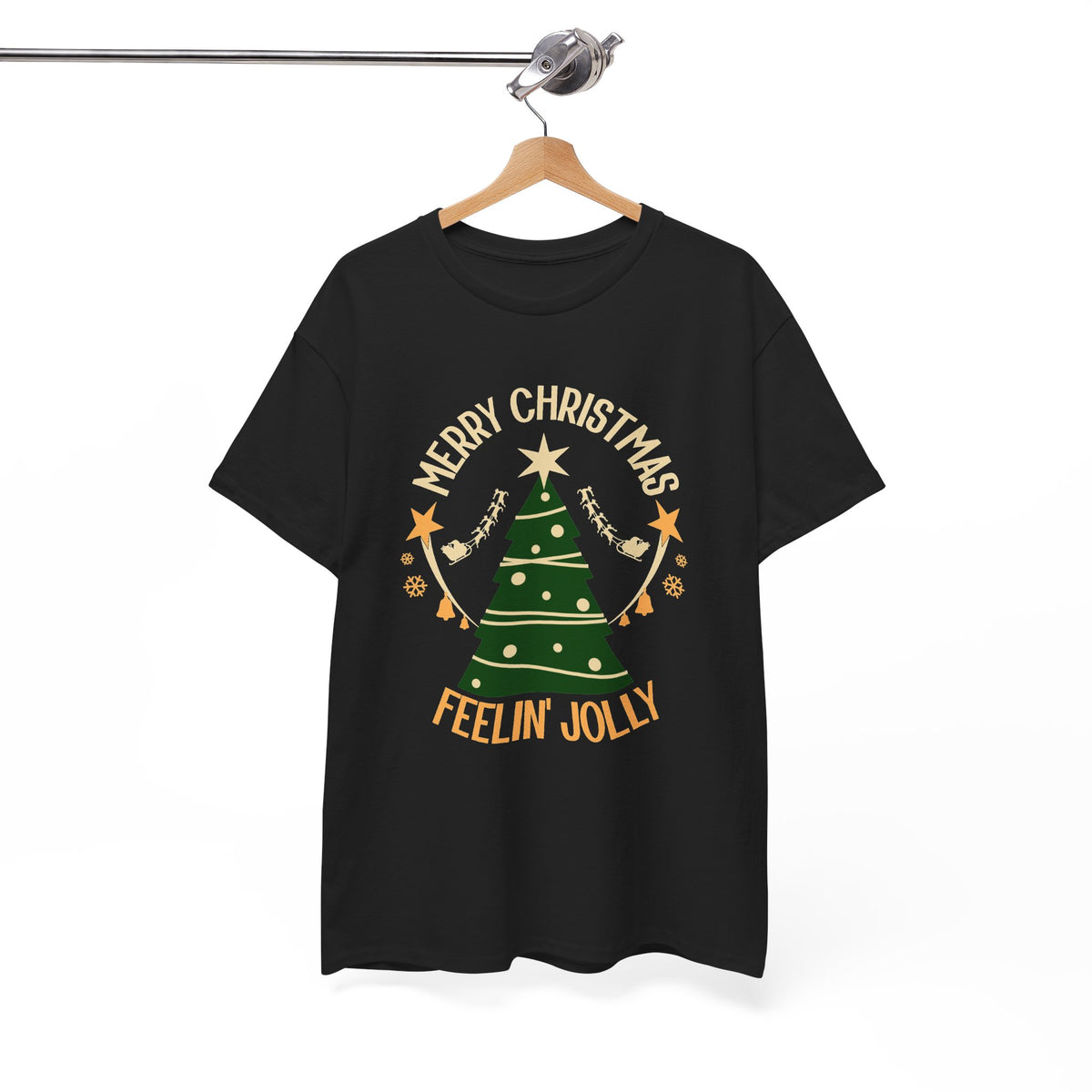 Feelin Jolly Christmas Shirt, Retro Christmas Tree Tee, Merry Christmas Graphic T-Shirt, Vintage Holiday Gift
