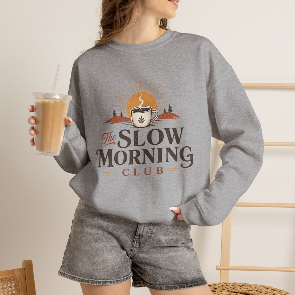 Slow Morning Club Mug, Cozy Coffee Lover Gift, Cute Morning Coffee Cup, Self Care Gift for Her