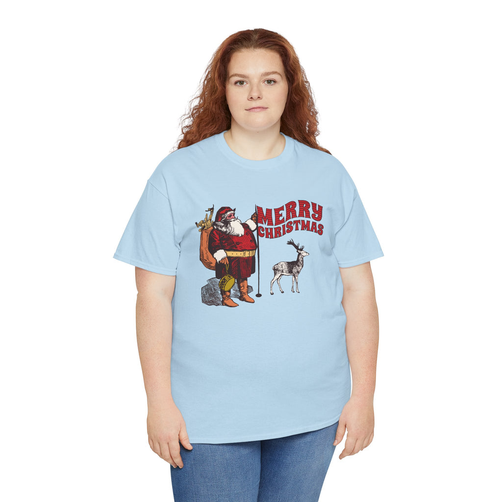Vintage Santa Christmas Shirt, Retro Santa and Reindeer Tee, Old Fashioned Christmas Graphic T-Shirt, Nostalgic Holiday Gift