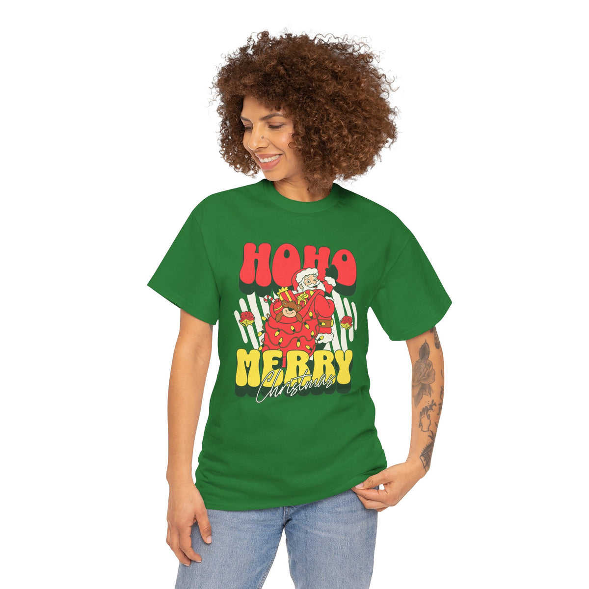 Retro Santa Christmas Shirt, Ho Ho Merry Christmas Tee, Vintage Holiday Graphic T-Shirt, Cute Santa Claus Gift