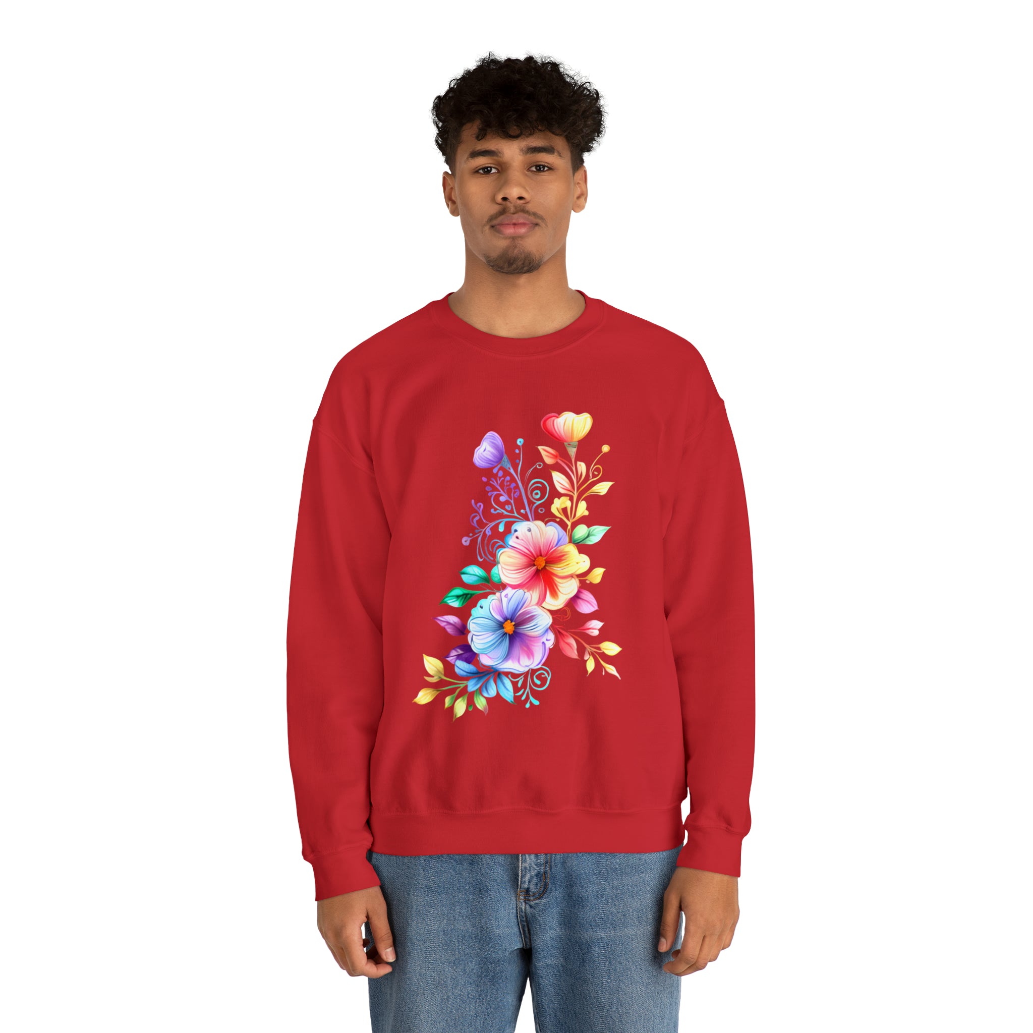 Colorful Flower Design - Crewneck Sweatshirt