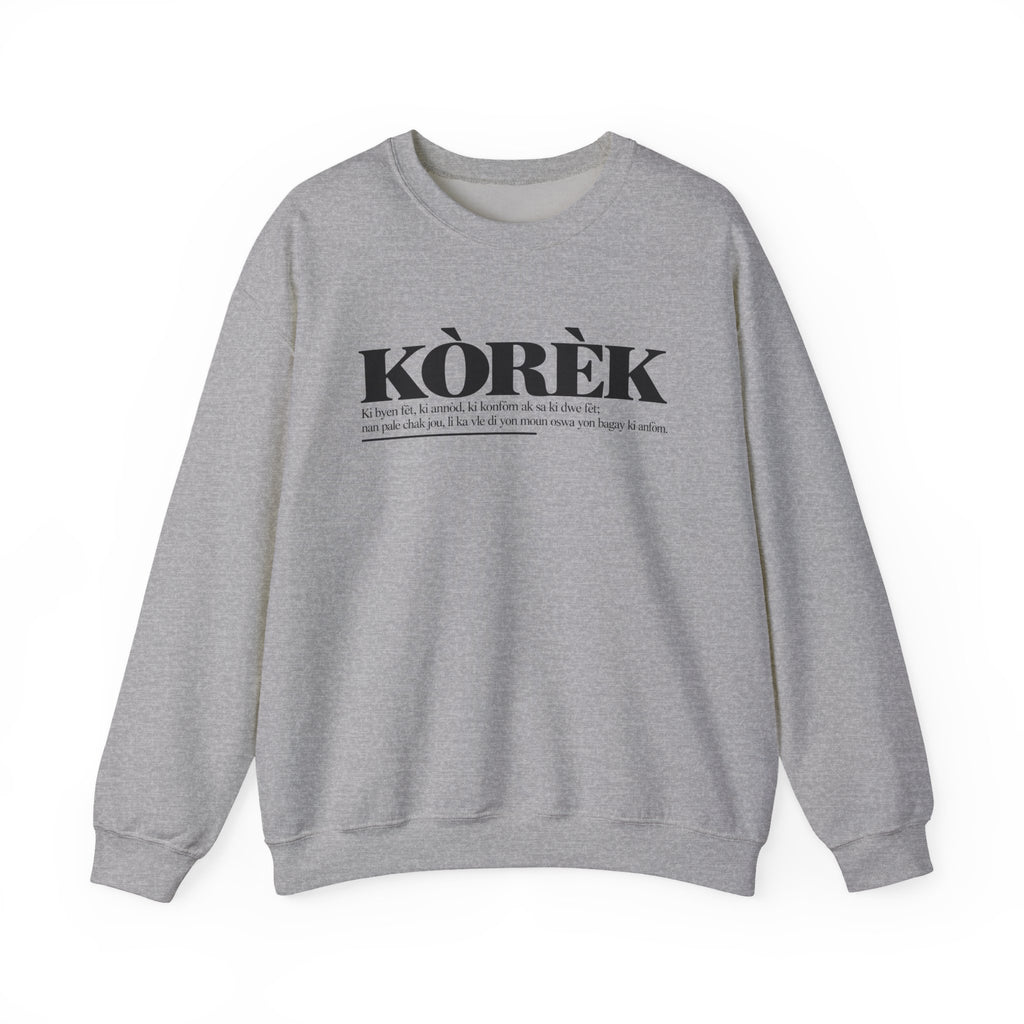 KÒRÈK Haitian Creole Definition Gen Z Crewneck Sweatshirt