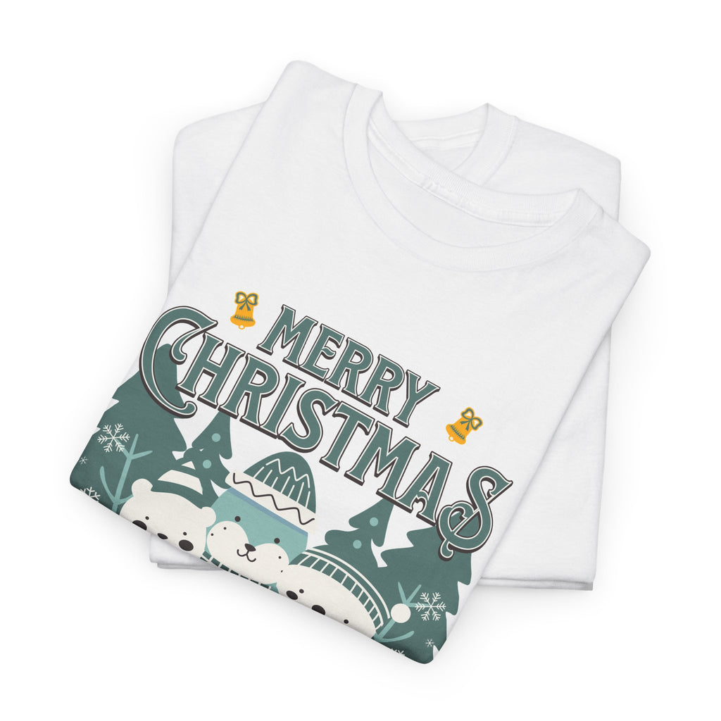 Cute Polar Bear Christmas Shirt, Merry Christmas Graphic Tee, Cozy Winter Animals T-Shirt, Penguin Holiday Gift