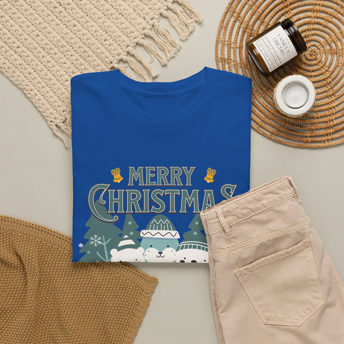 Cute Polar Bear Christmas Shirt, Merry Christmas Graphic Tee, Cozy Winter Animals T-Shirt, Penguin Holiday Gift