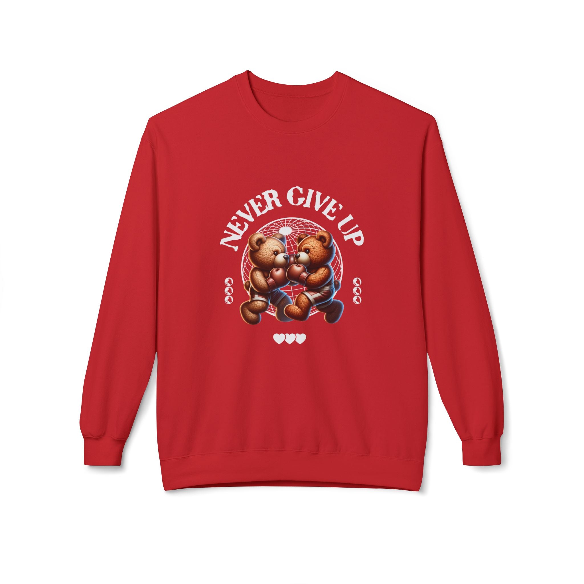 Sweatshirt - 'Never Give Up' Motivational Quote Unisex Crewneck, Trendy Outfit