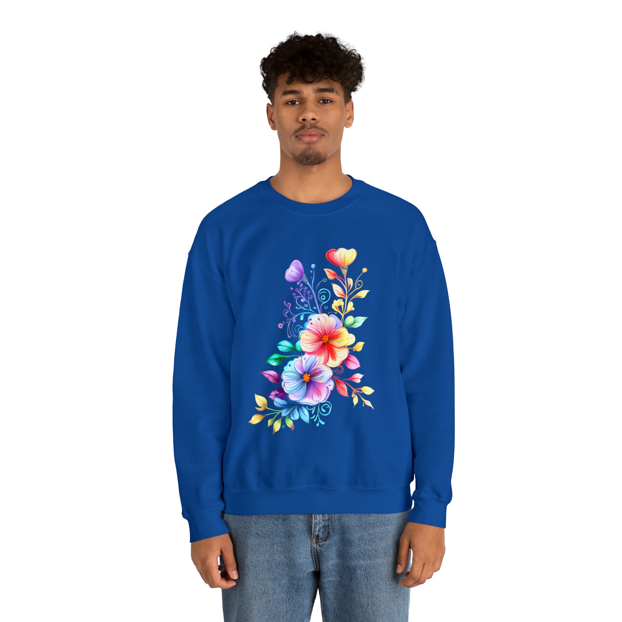 Colorful Flower Design - Crewneck Sweatshirt