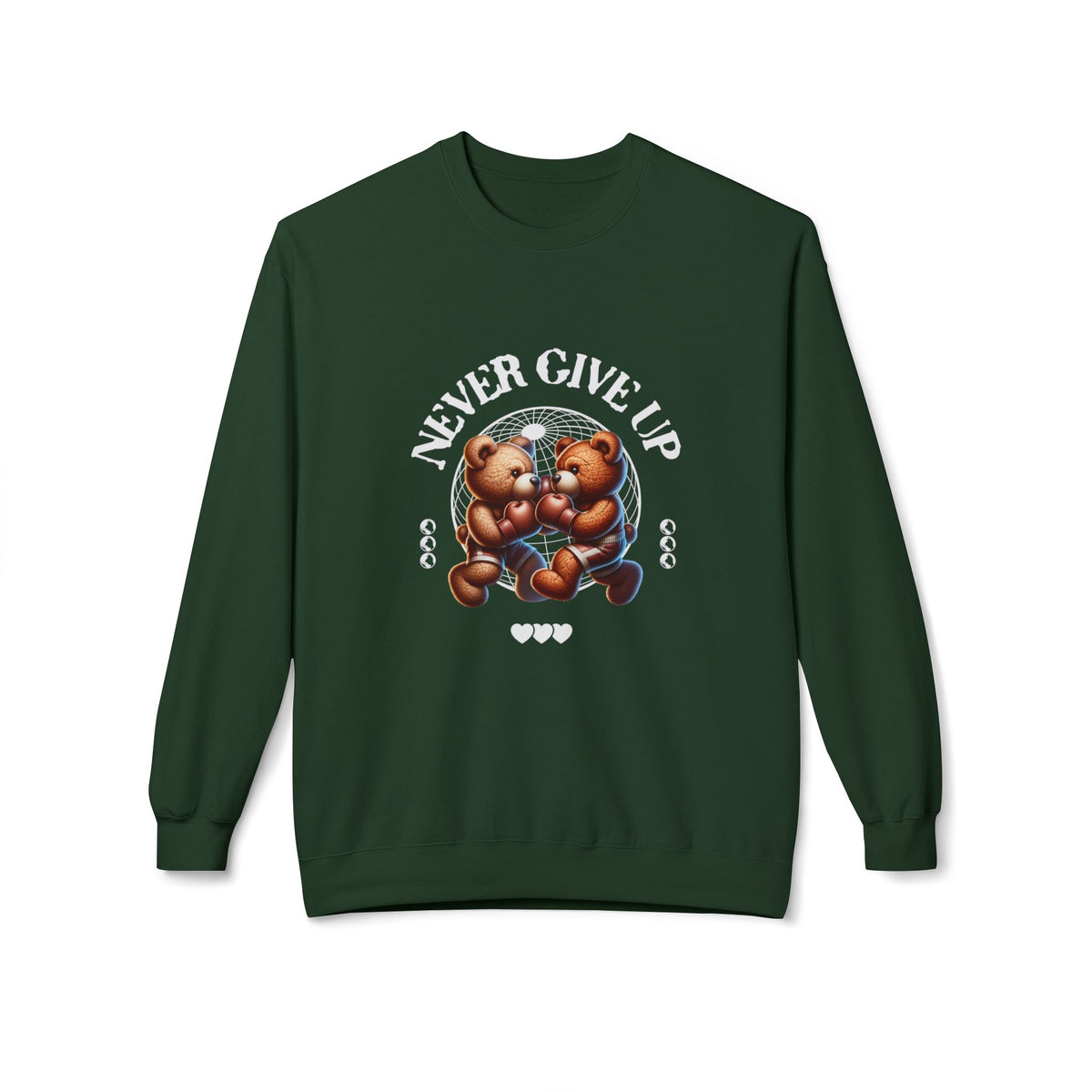 Sweatshirt - 'Never Give Up' Motivational Quote Unisex Crewneck, Trendy Outfit
