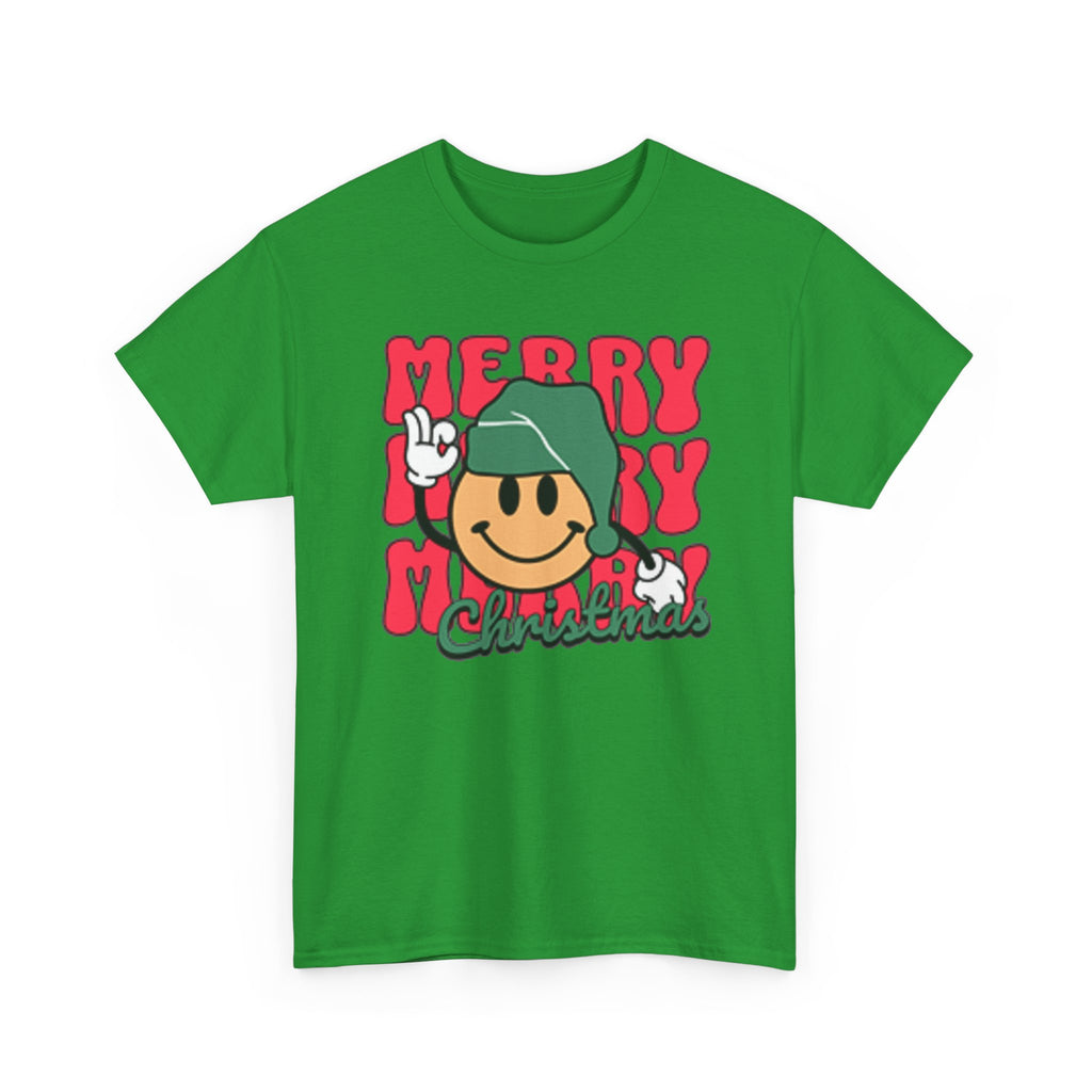 Groovy Christmas Shirt, Retro Smiley Face Christmas Tee, Cute Merry Xmas Graphic T-Shirt, Trendy Holiday Gift