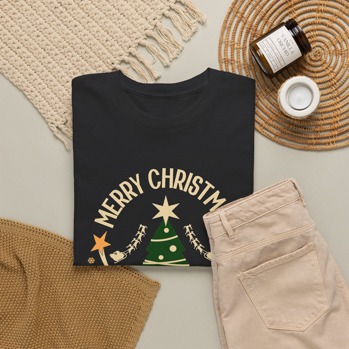 Feelin Jolly Christmas Shirt, Retro Christmas Tree Tee, Merry Christmas Graphic T-Shirt, Vintage Holiday Gift