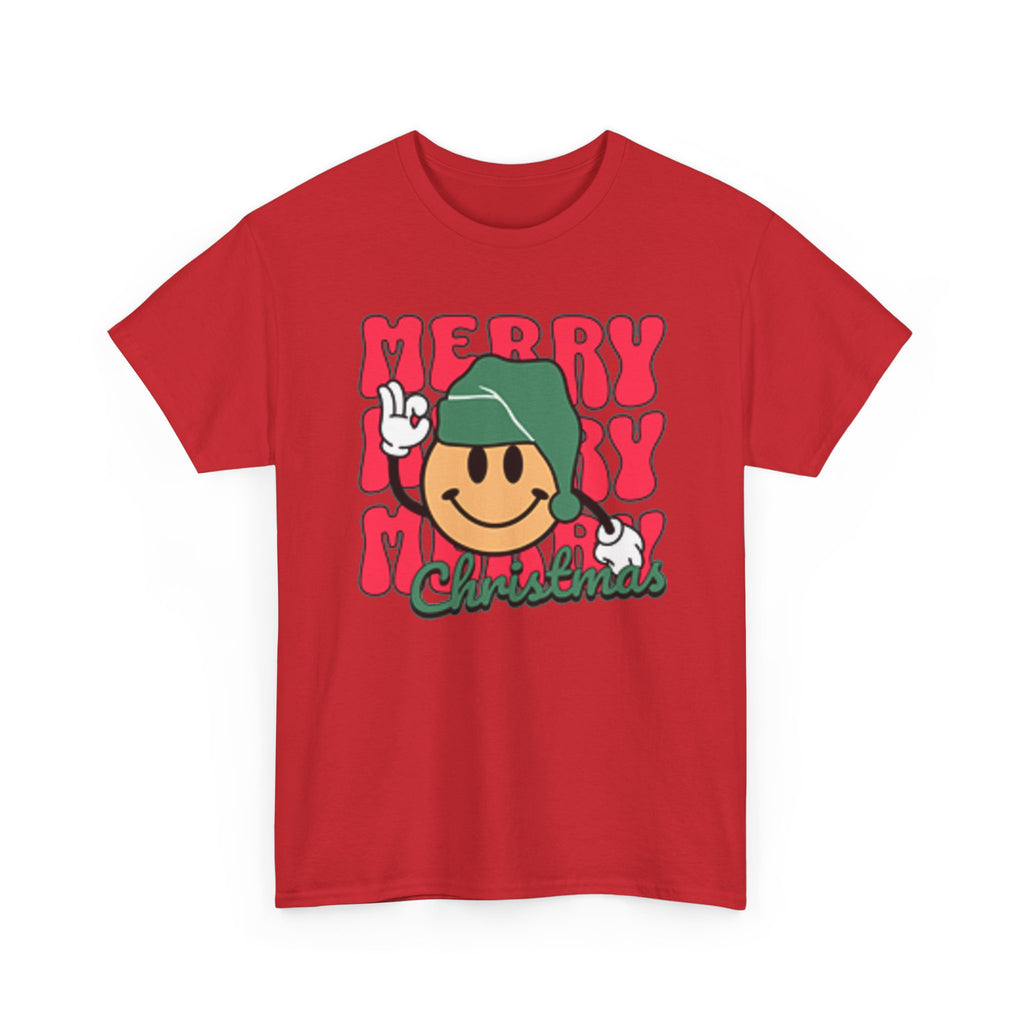 Groovy Christmas Shirt, Retro Smiley Face Christmas Tee, Cute Merry Xmas Graphic T-Shirt, Trendy Holiday Gift