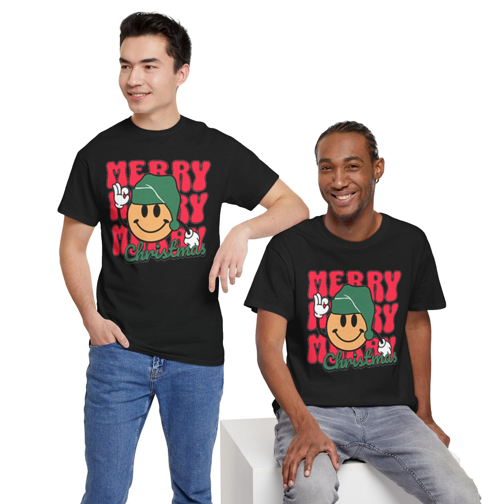 Groovy Christmas Shirt, Retro Smiley Face Christmas Tee, Cute Merry Xmas Graphic T-Shirt, Trendy Holiday Gift