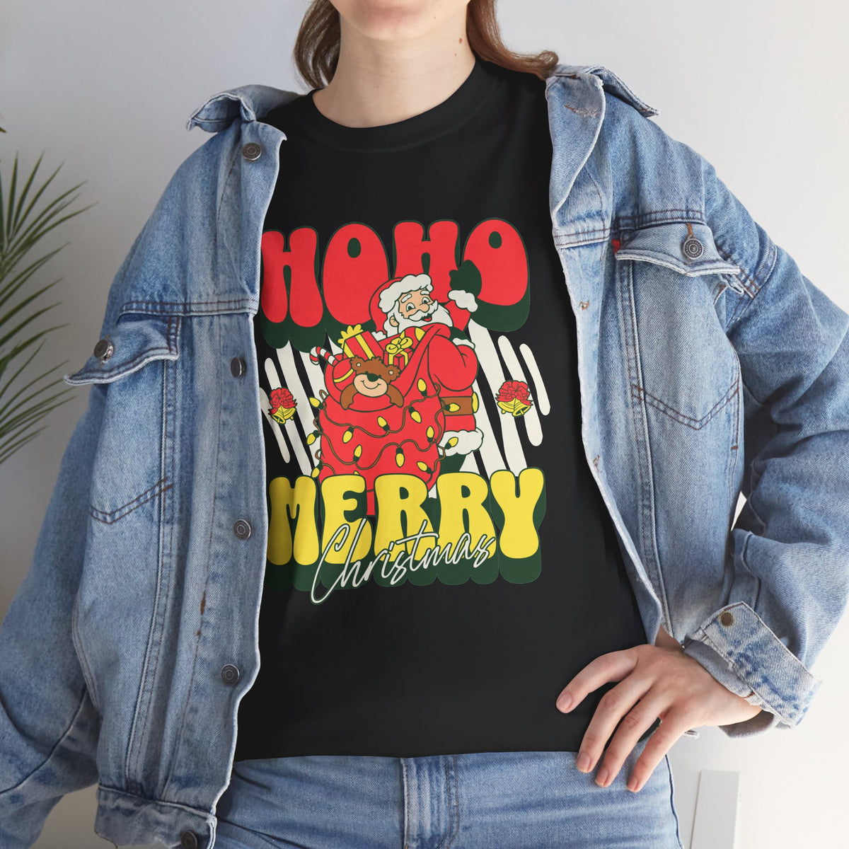 Retro Santa Christmas Shirt, Ho Ho Merry Christmas Tee, Vintage Holiday Graphic T-Shirt, Cute Santa Claus Gift