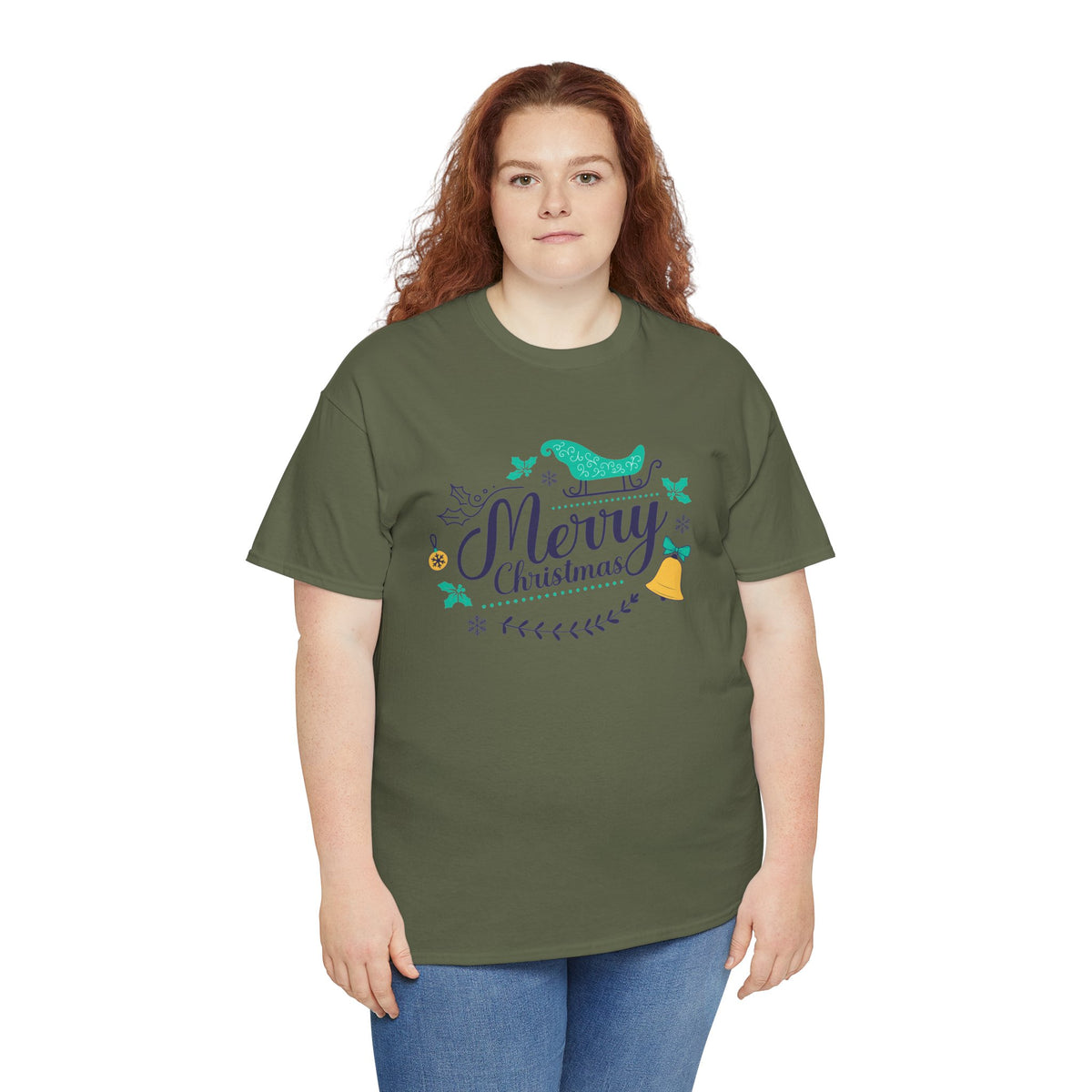 Merry Christmas Shirt, Elegant Holiday Graphic Tee, Festive Christmas Typography T-Shirt, Cute Winter Holiday Gift