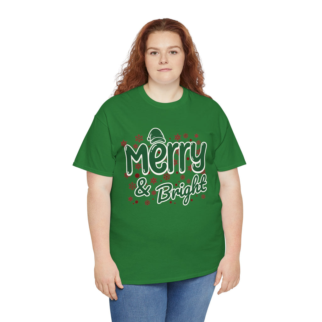 Merry and Bright Christmas Shirt, Retro Holiday Graphic Tee, Vintage Christmas T-Shirt, Festive Xmas Gift
