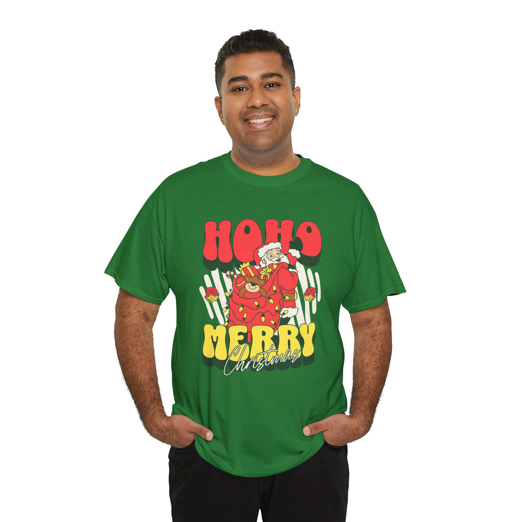 Retro Santa Christmas Shirt, Ho Ho Merry Christmas Tee, Vintage Holiday Graphic T-Shirt, Cute Santa Claus Gift