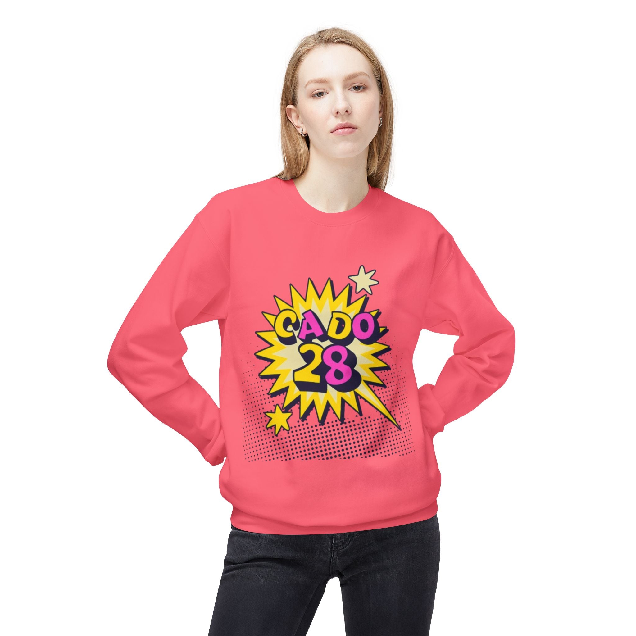 Cado 28 Sweatshirt, Funny Apparel for Teens, Casual Streetwear, Gift for Birthdays, Unisex Crewneck, Trendy Outfit