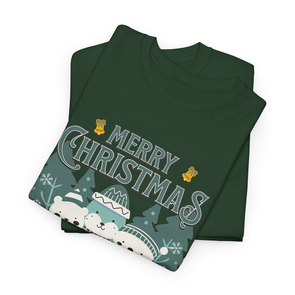 Cute Polar Bear Christmas Shirt, Merry Christmas Graphic Tee, Cozy Winter Animals T-Shirt, Penguin Holiday Gift