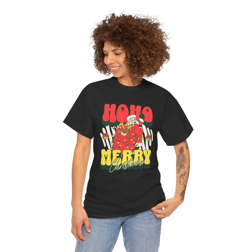 Retro Santa Christmas Shirt, Ho Ho Merry Christmas Tee, Vintage Holiday Graphic T-Shirt, Cute Santa Claus Gift