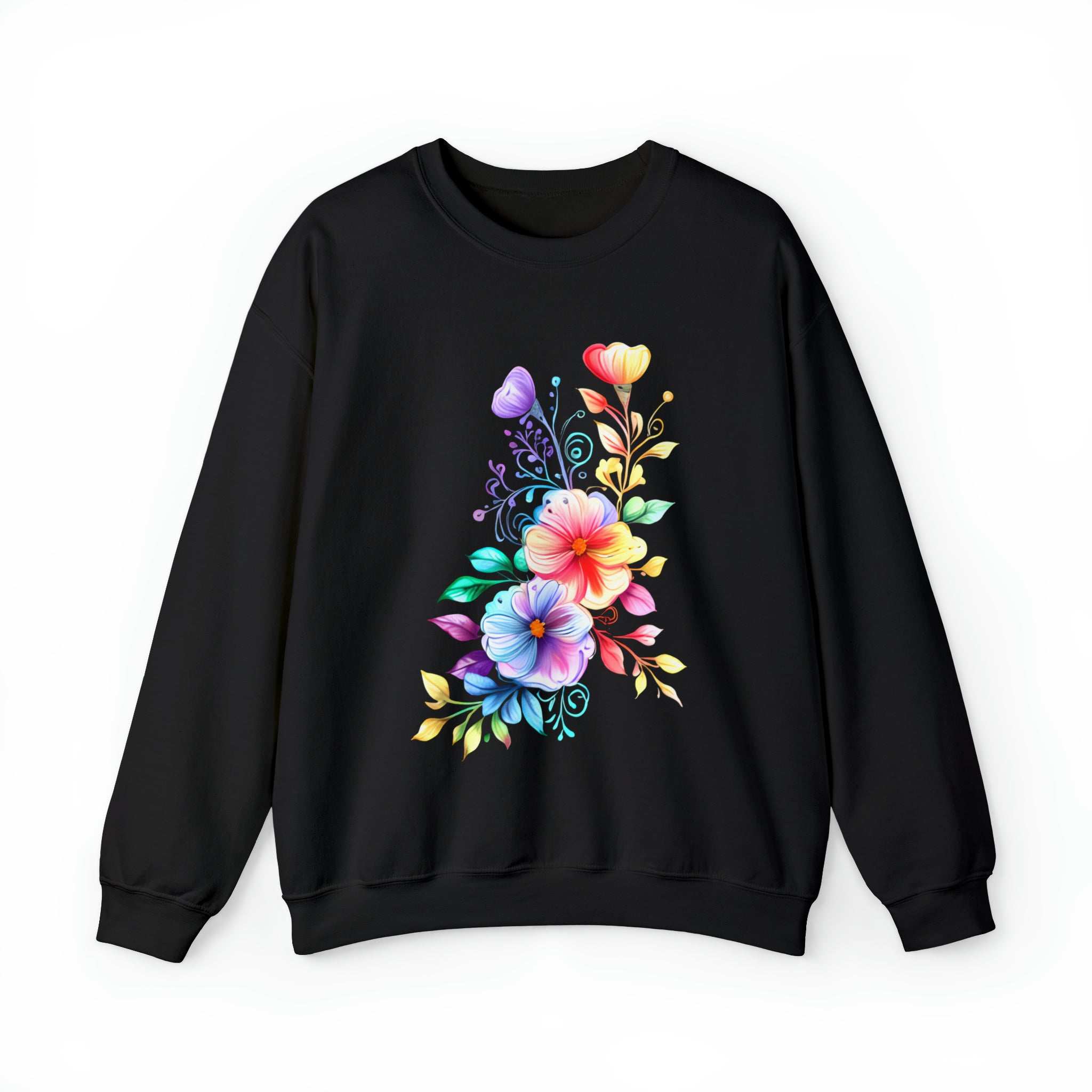 Colorful Flower Design - Crewneck Sweatshirt