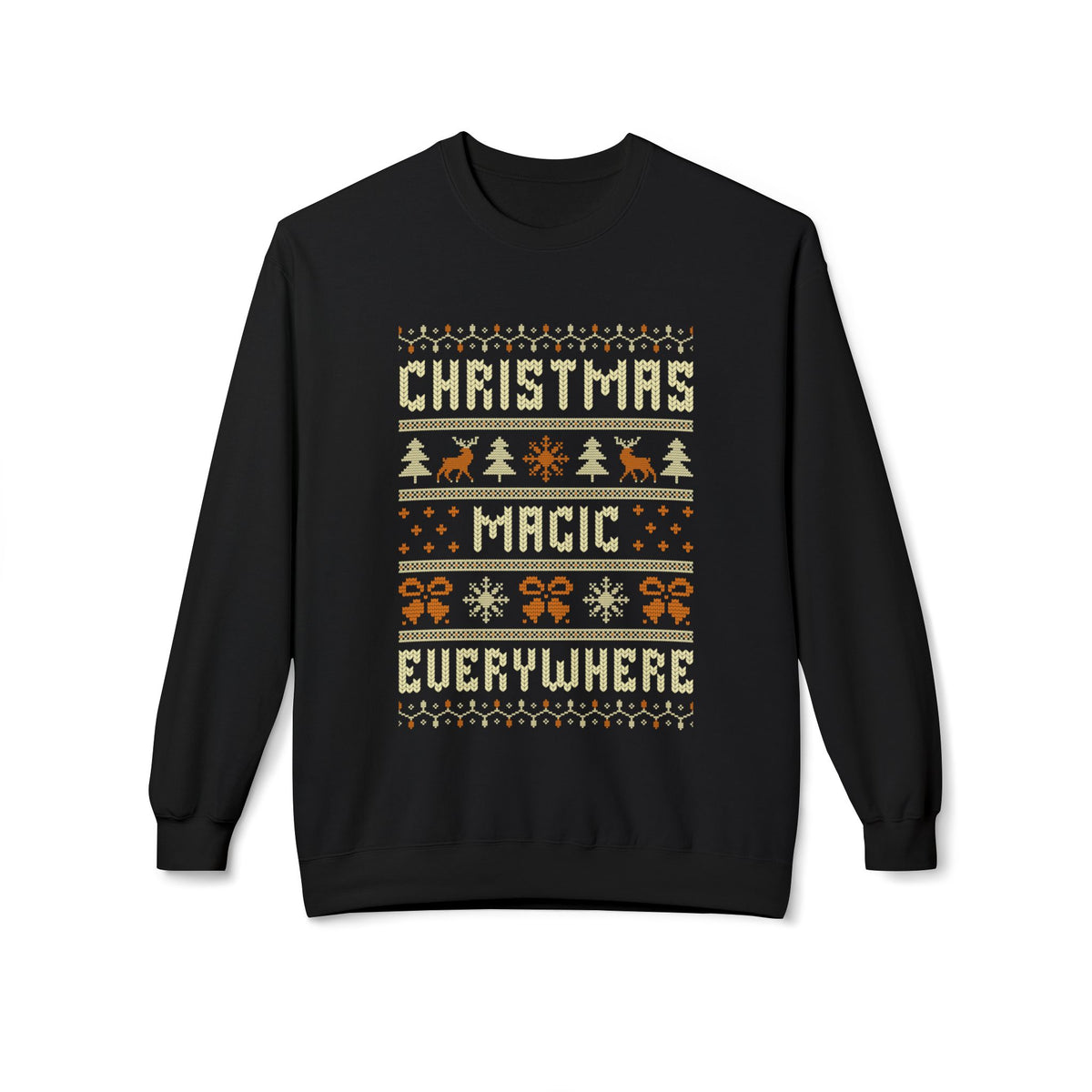 Christmas Magic Unisex Sweatshirt, Casual Streetwear, Gift for Birthdays, Unisex Crewneck, Trendy Outfit