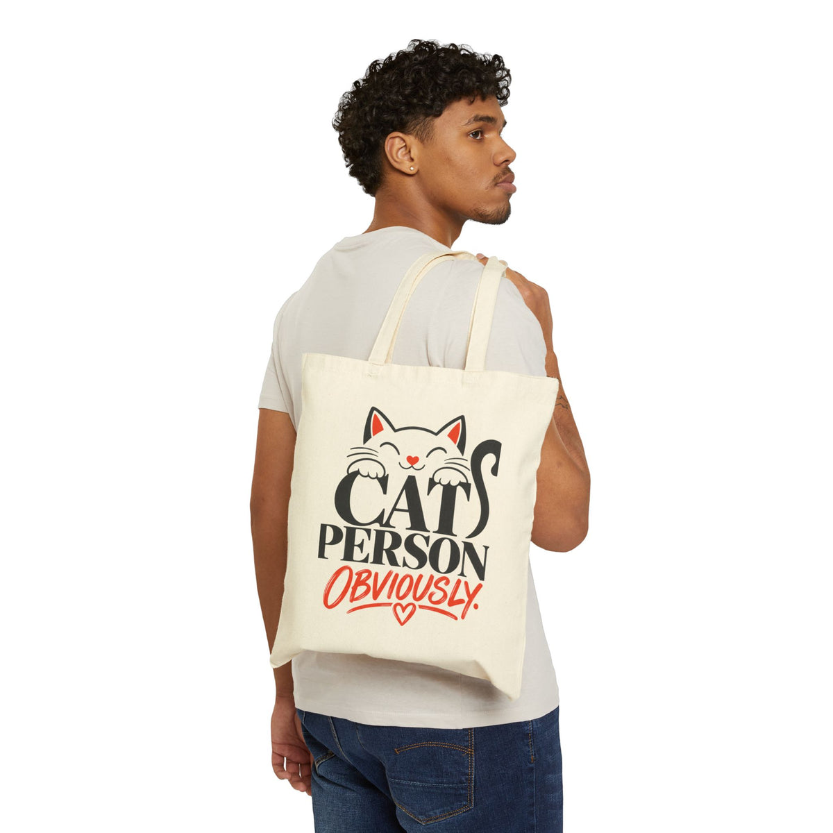 Cat Person. Obviously. — Funny Cat Lover Canvas Tote Bag