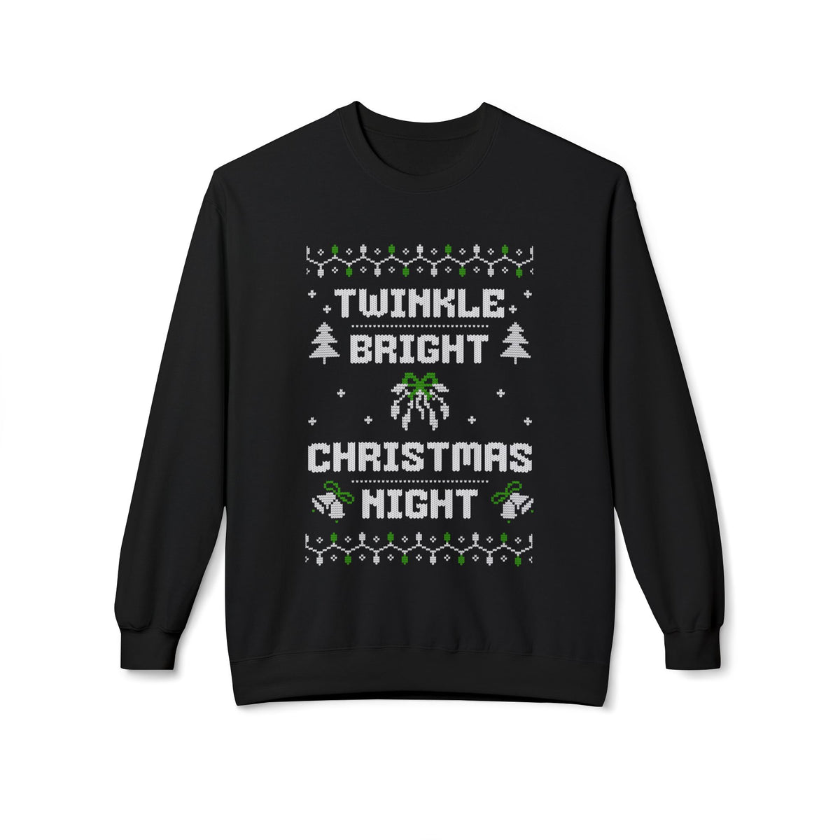 Twinkle Bright Christmas Night Unisex Sweatshirt, Casual Streetwear, Gift for Birthdays, Unisex Crewneck, Trendy Outfit