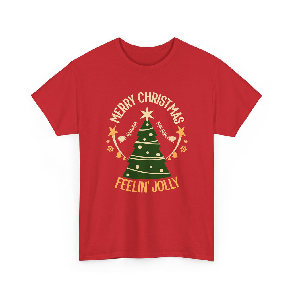 Feelin Jolly Christmas Shirt, Retro Christmas Tree Tee, Merry Christmas Graphic T-Shirt, Vintage Holiday Gift
